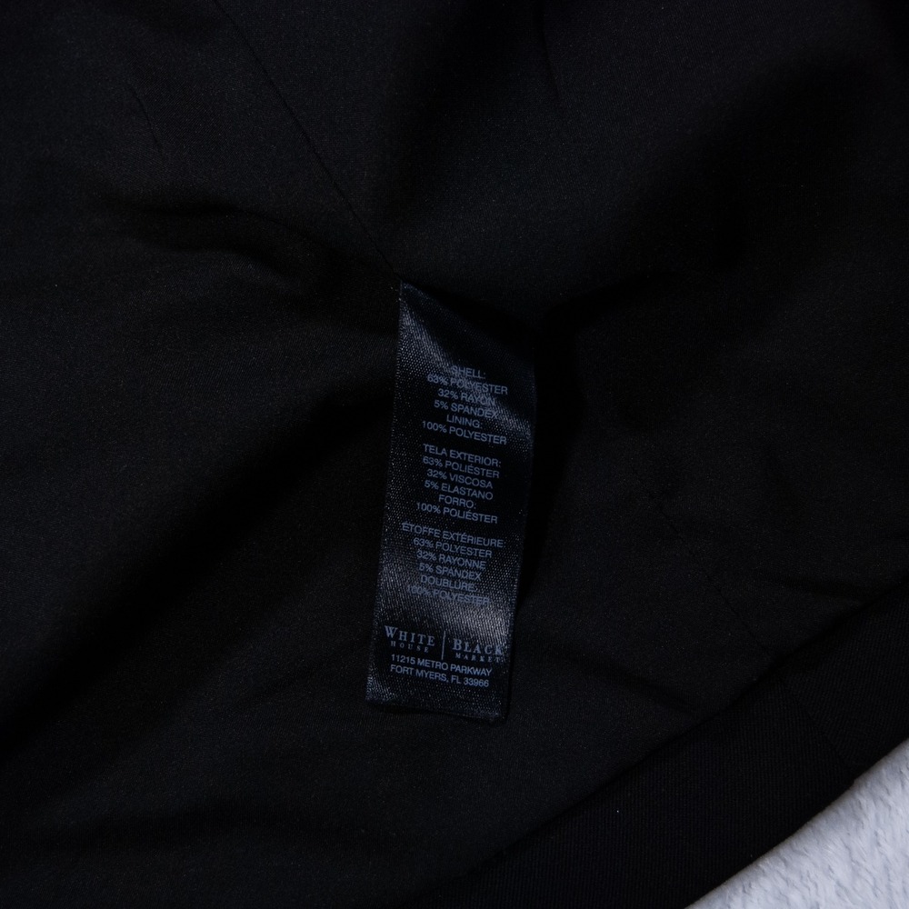 White House‎ Black Market Black One Button Blazer Suit Jacket Size 4 - Picture 4 of 11